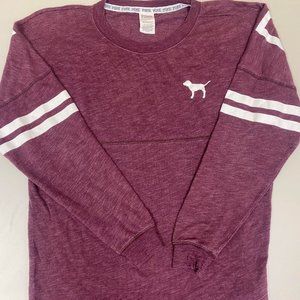 COPY - Victoria’s Secret PINK Burgundy Varsity Crew Spirit Jersey